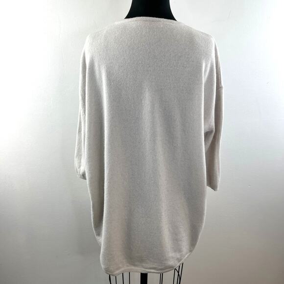 Organic by John Patrick Off White Sweater Dress Merino Crew Neck Size X-Small XS - Picture 5 of 7
